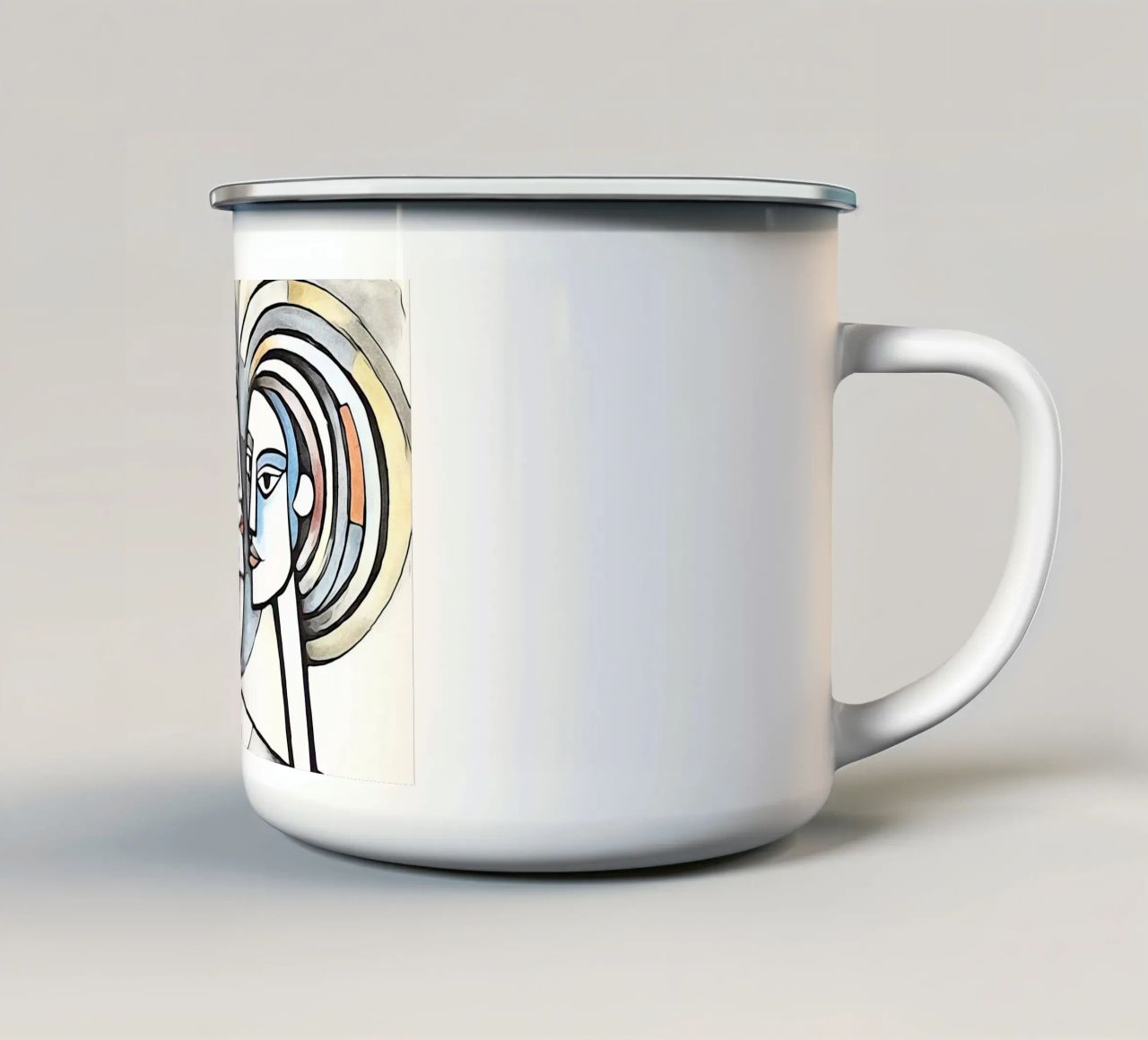 coppie astratte, motivo 4 tazza in smalto da ZAMART
