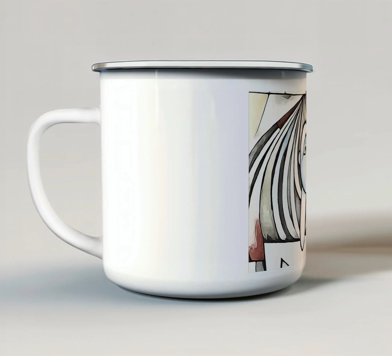 coppie astratte, motivo 4 tazza in smalto da ZAMART