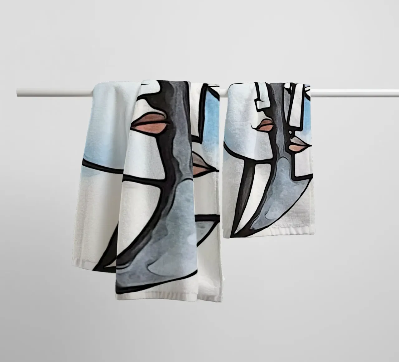 abstract pairs, motif 4 towel by ZAMART
