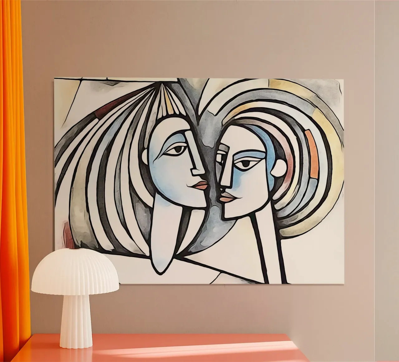 abstract pairs, motif 4 poster with aluminum frame by ZAMART