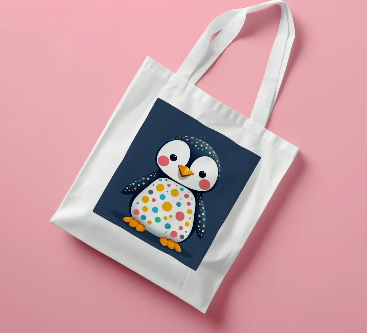 Pinguino_1 borsa in juta da Tierisch bunt by LK