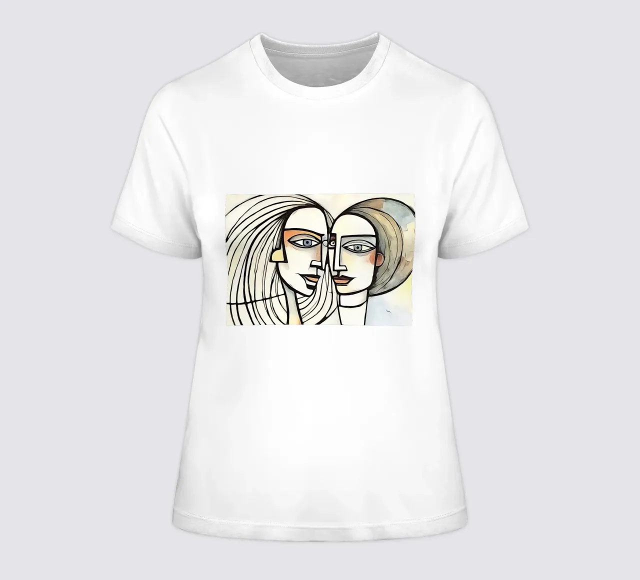abstract pairs, motif 5 women's fitted t-shirt by ZAMART