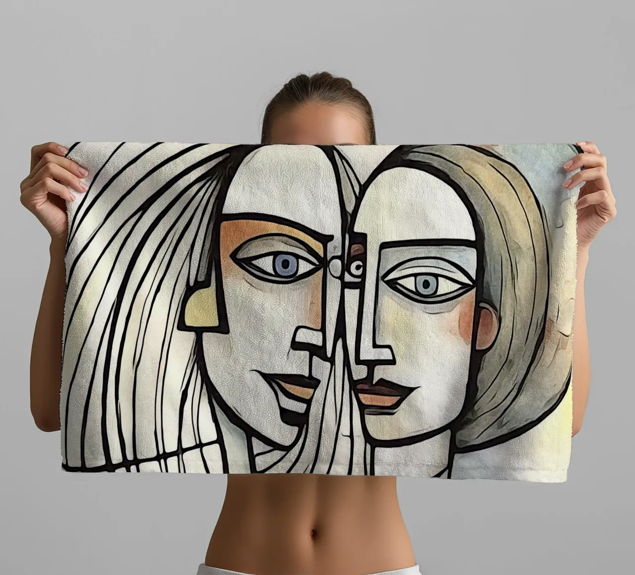 abstract pairs, motif 5 towel by ZAMART