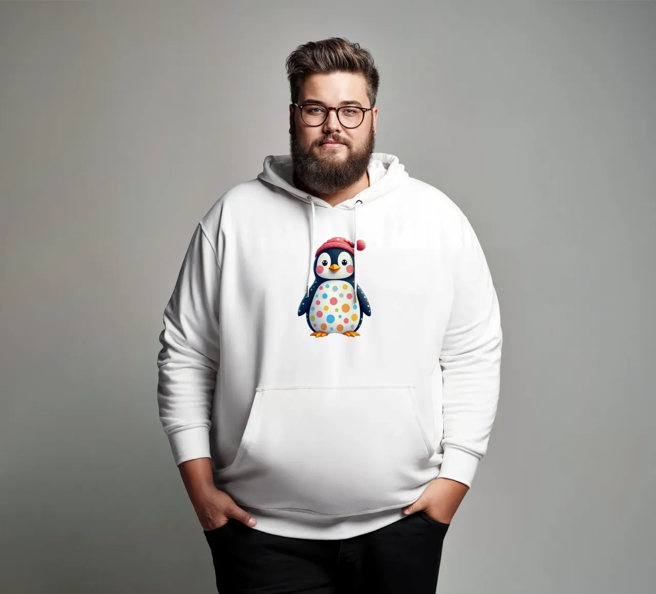 Pinguino_2a felpa con cappuccio da Tierisch bunt by LK