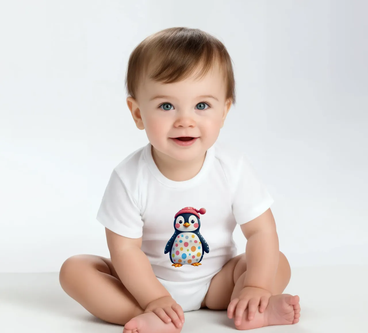 Pinguino_2a body neonato maniche corte da Tierisch bunt by LK