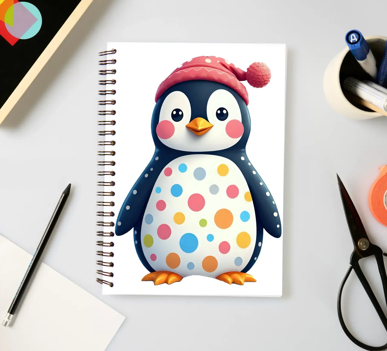Pinguin_2a spiral notebook by Tierisch bunt by LK