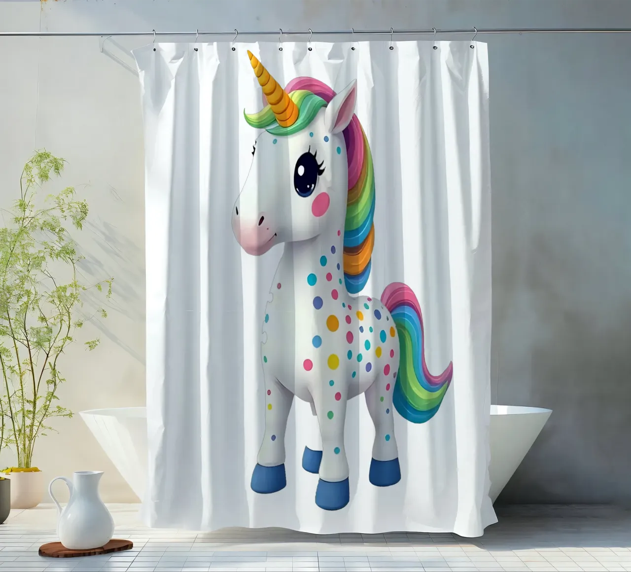 Unicorn_1a shower curtain by Tierisch bunt by LK