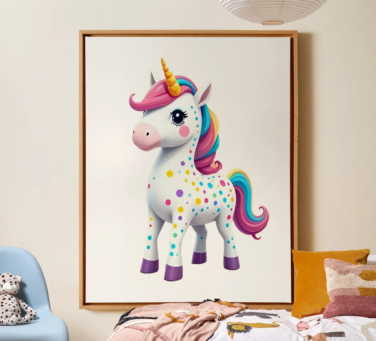 Unicorn_2a canvas with Floater frame by Tierisch bunt by LK