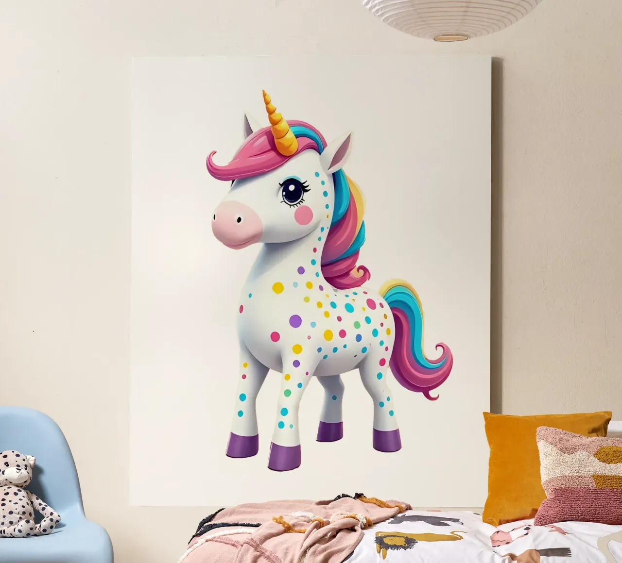 Unicorn_2a canvas with Floater frame by Tierisch bunt by LK