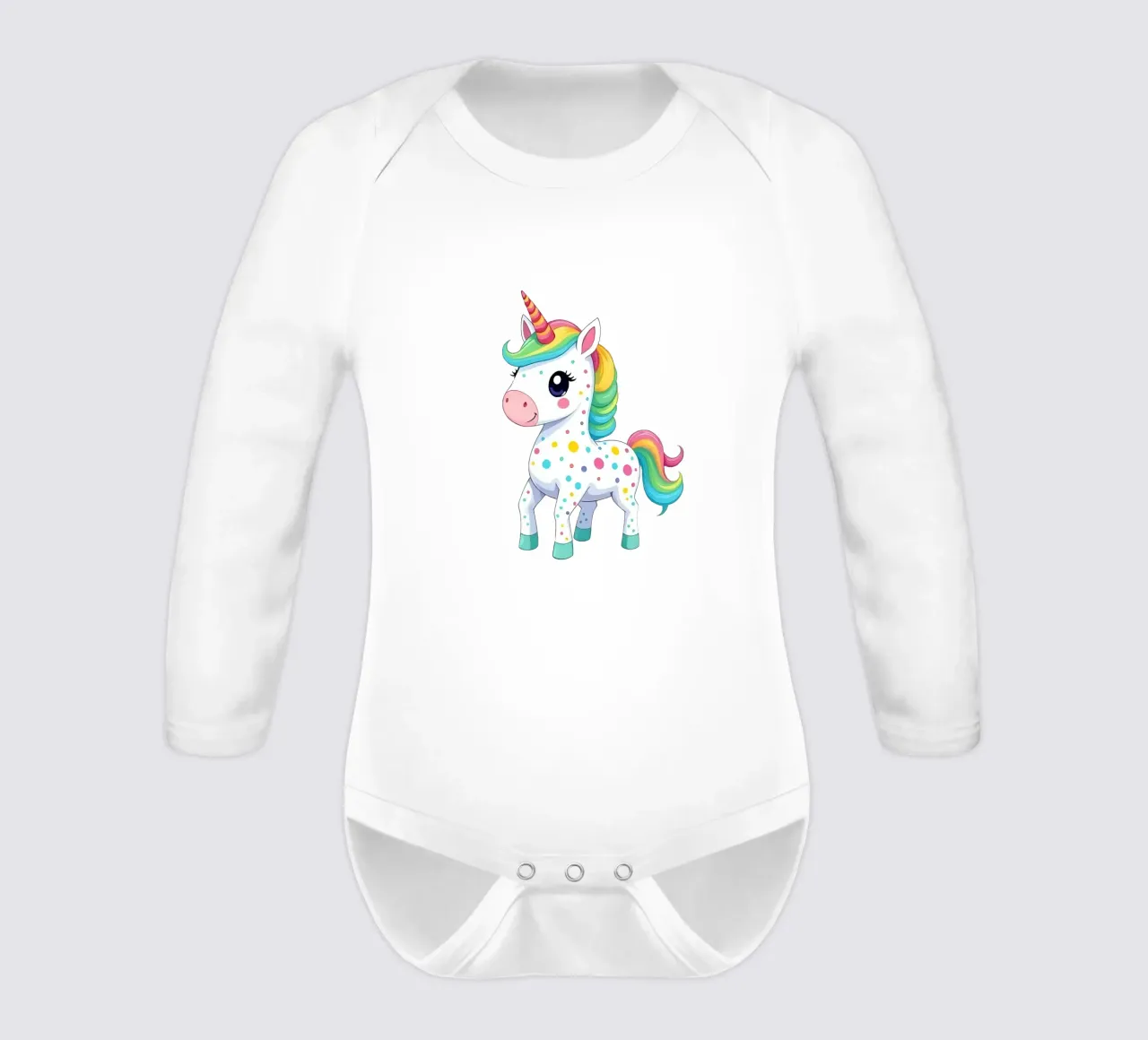 Unicorn_3a long-sleeve baby romper by Tierisch bunt by LK