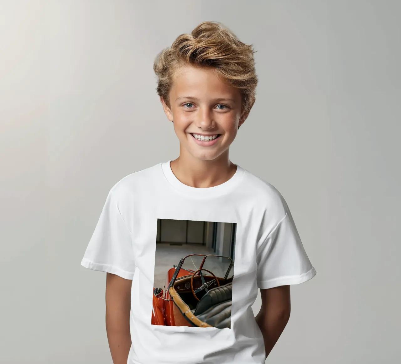 Red Classic Car kids t-shirt by CAR EDITION