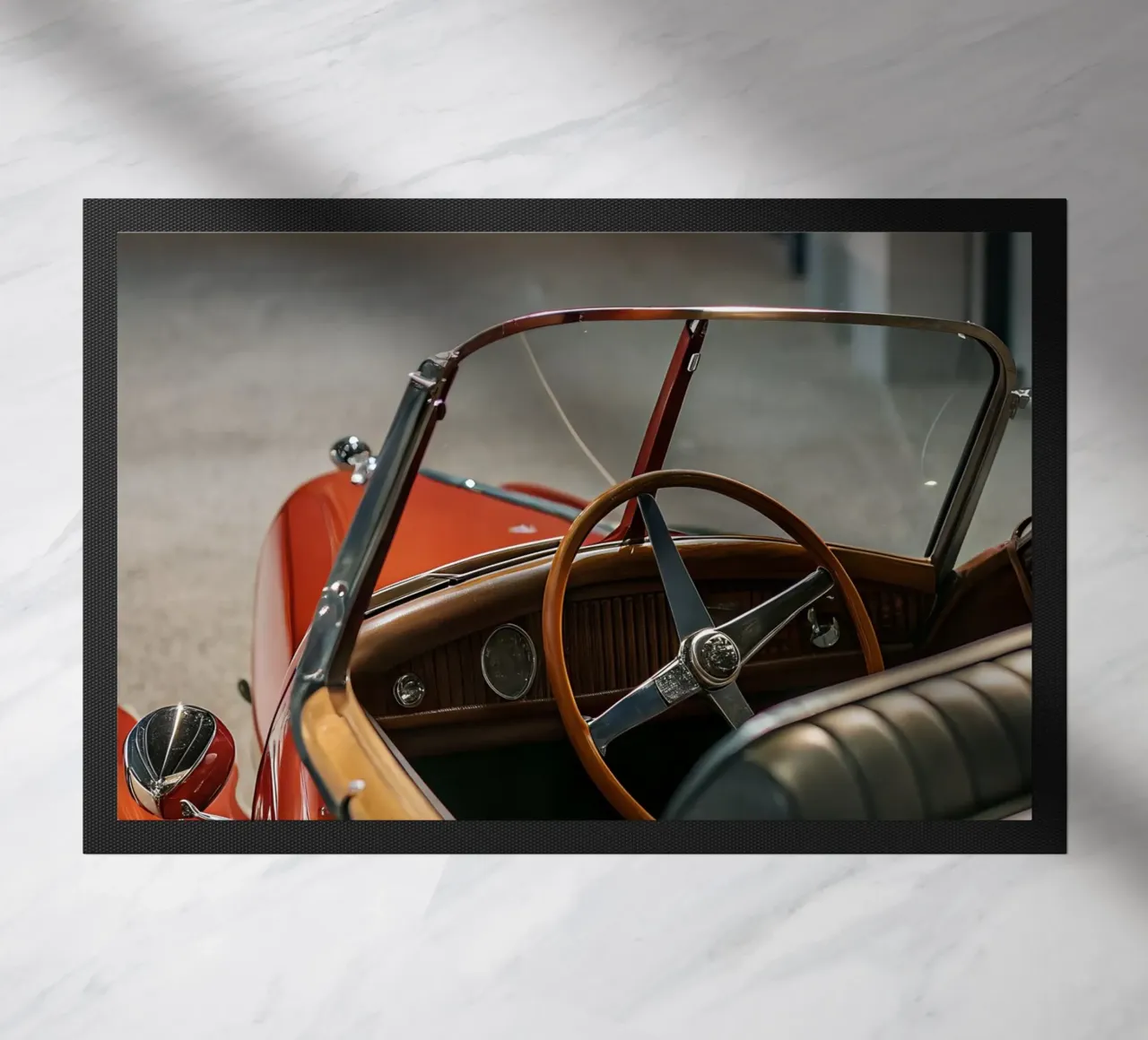 Roter Oldtimer Fußmatte von CAR EDITION