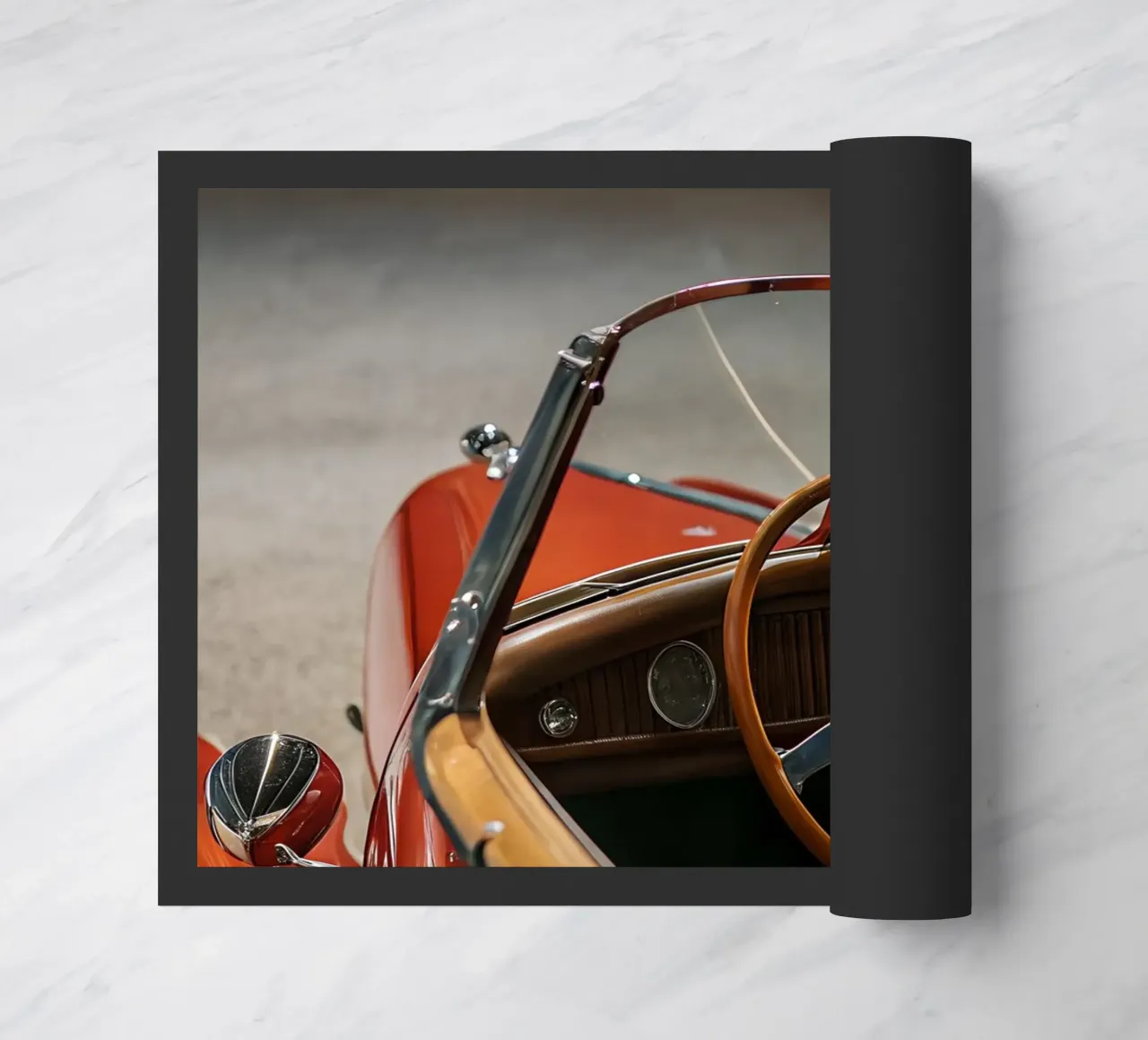 Roter Oldtimer Fußmatte von CAR EDITION