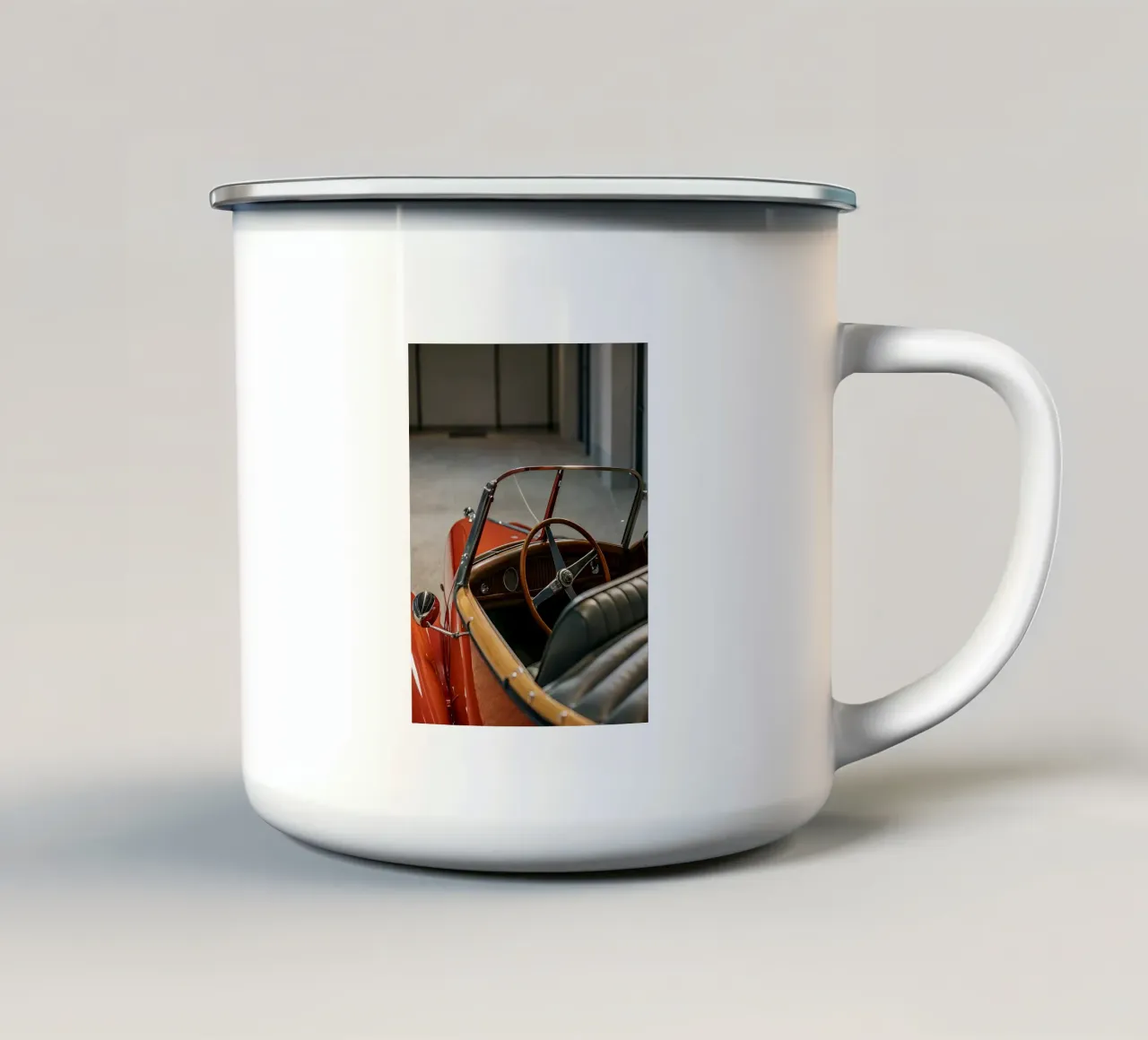 Auto d'epoca rossa tazza in smalto da CAR EDITION