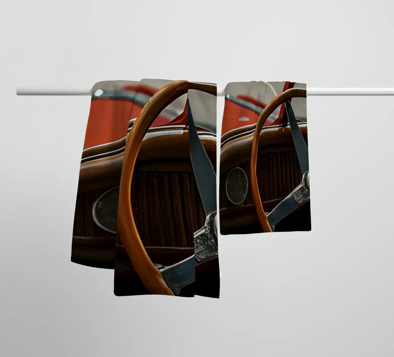 Auto d'epoca rossa asciugamano da bagno da CAR EDITION