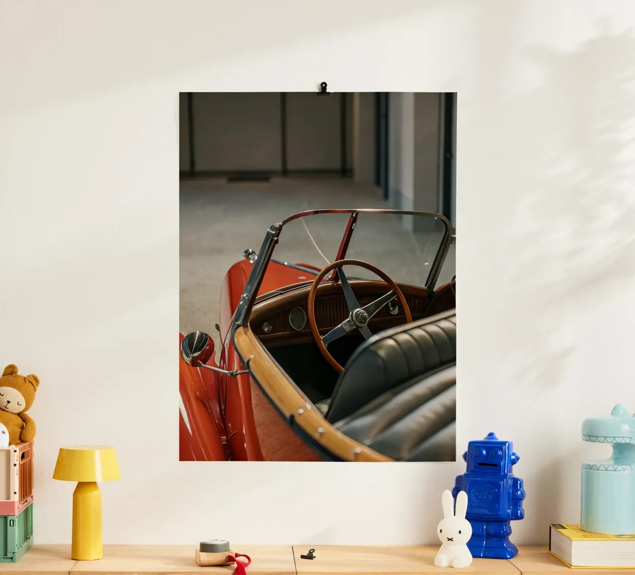 Rode Klassieke Auto poster van CAR EDITION