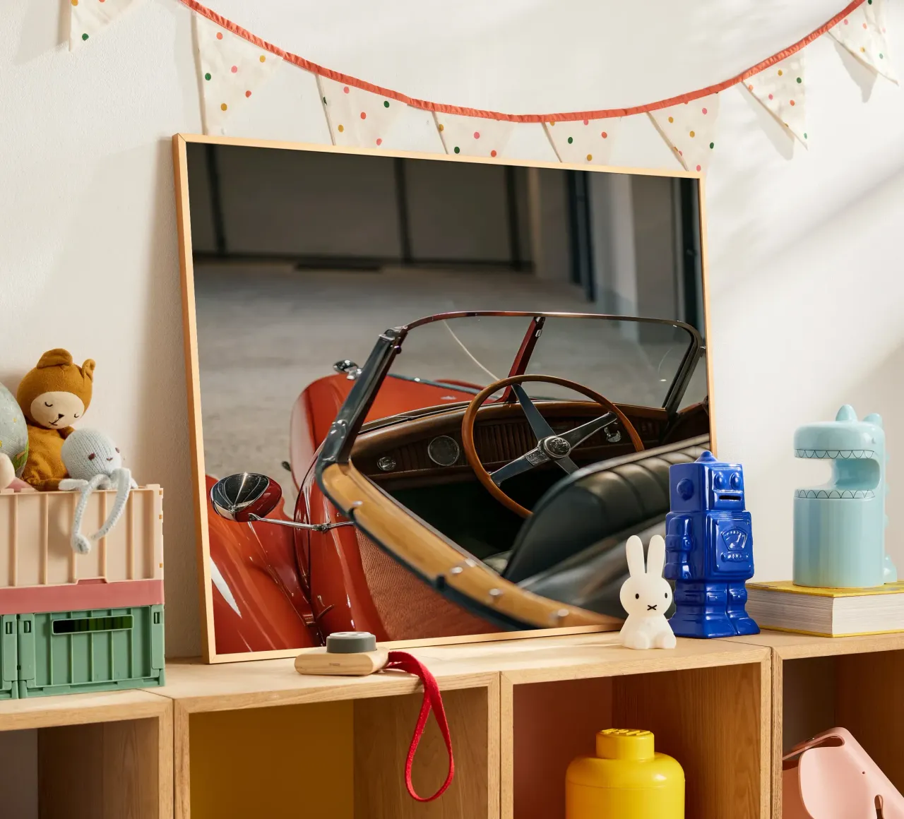 Rode Klassieke Auto poster van CAR EDITION