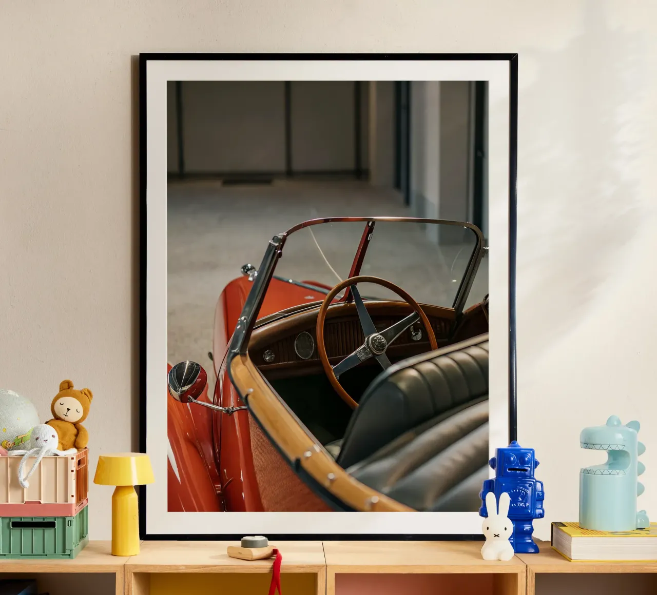 Rode Klassieke Auto poster van CAR EDITION