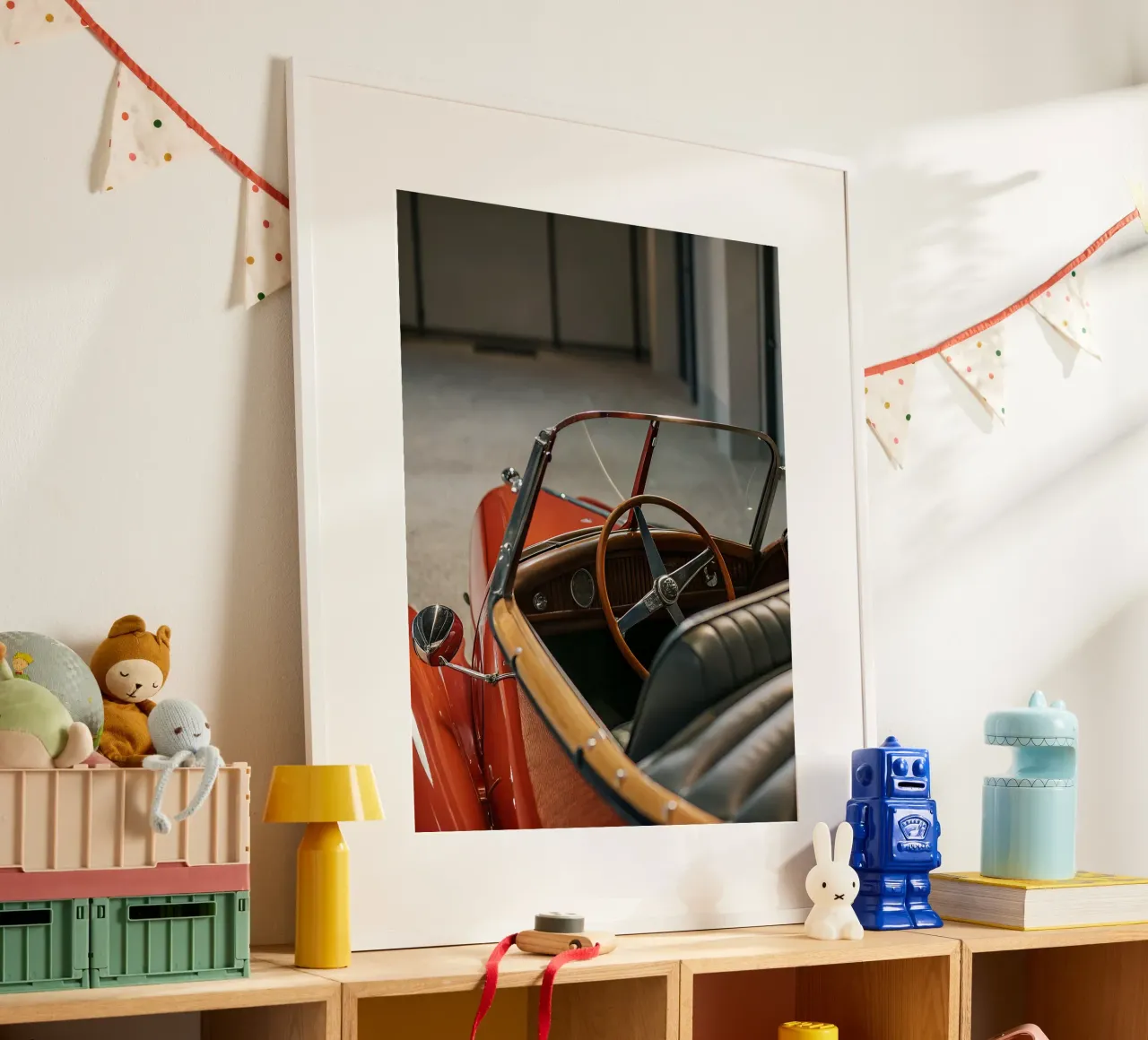 Rode Klassieke Auto poster van CAR EDITION