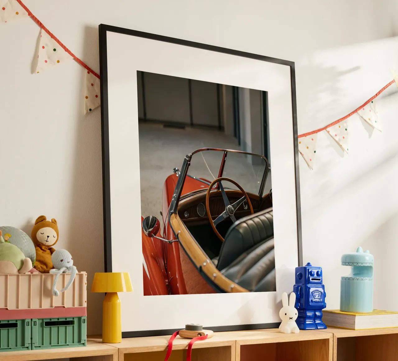 Rode Klassieke Auto poster van CAR EDITION