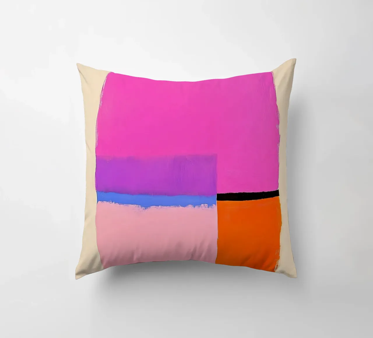 Minimal Retro Rosa Arancione Beige cuscino da Euphoria Theresa
