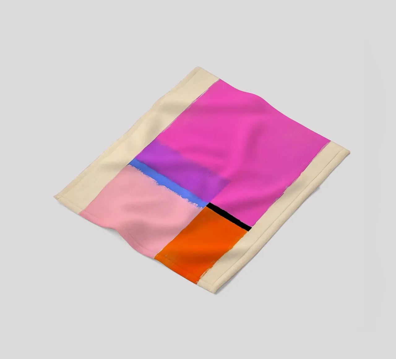 Minimal Retro Rosa Arancione Beige coperta in pile da Euphoria Theresa