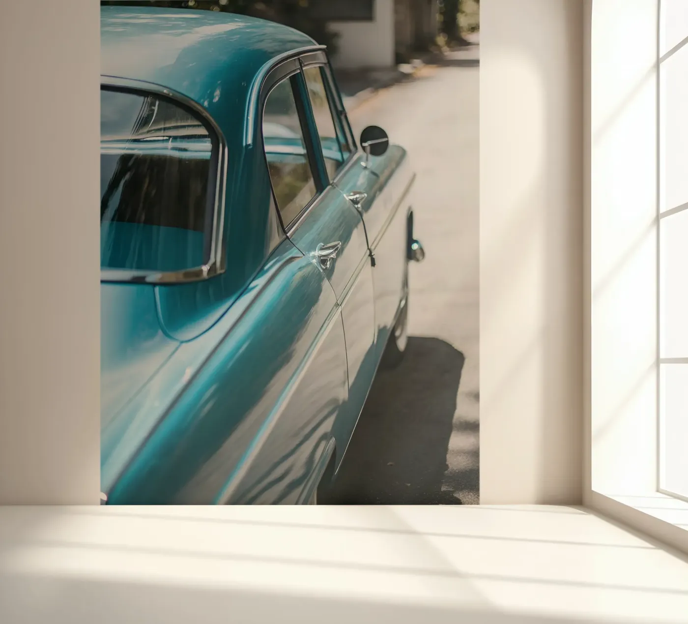 Blauer Oldtimer Fototapete von CAR EDITION