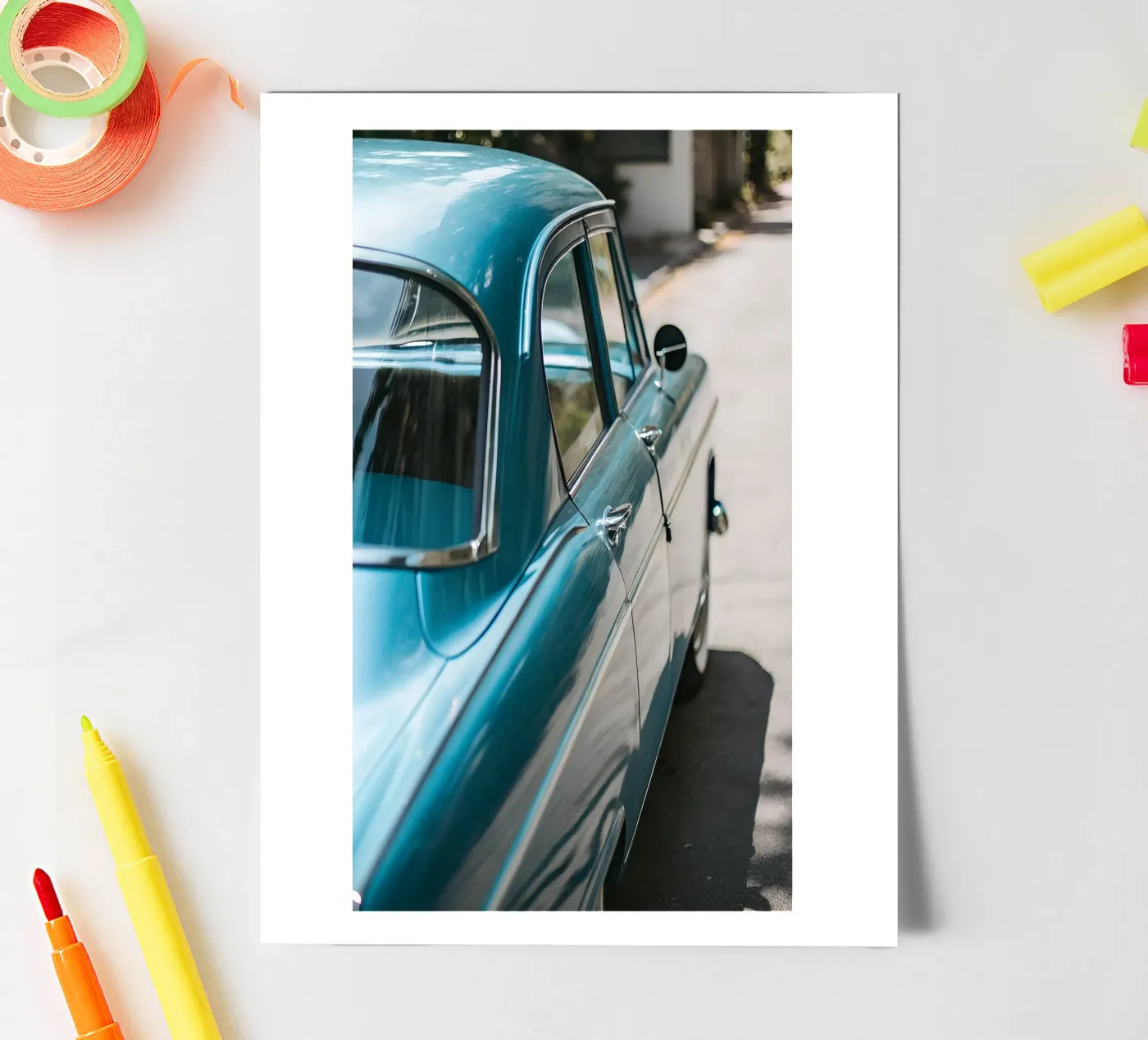 Blauer Oldtimer Stickerbogen von CAR EDITION