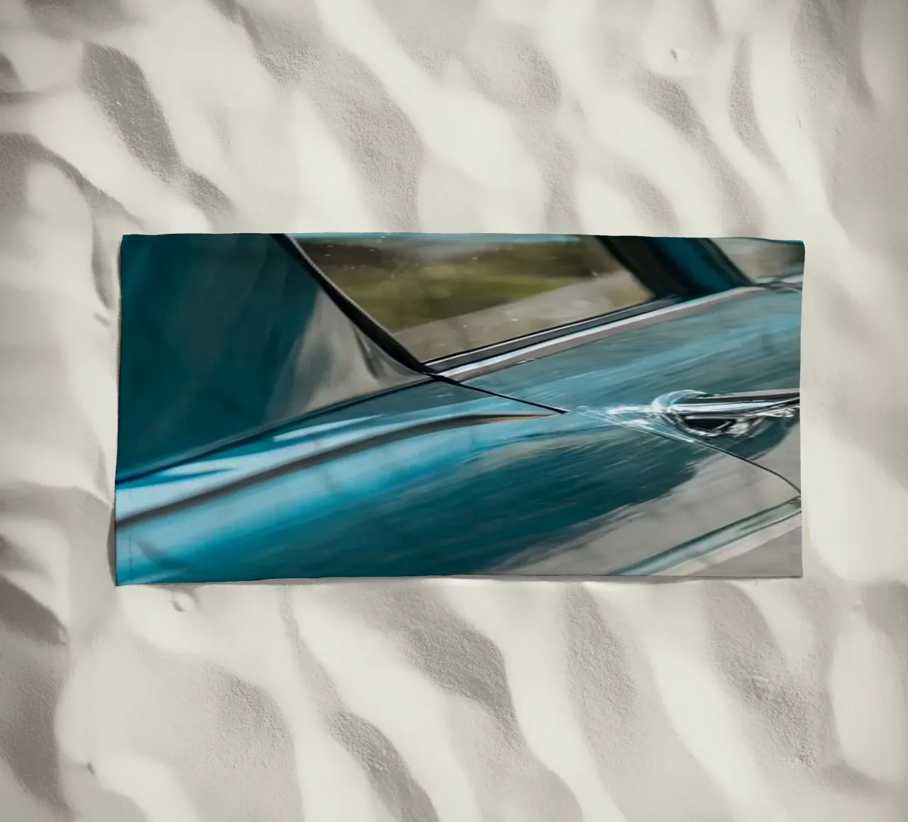 Blauer Oldtimer Strandtuch von CAR EDITION