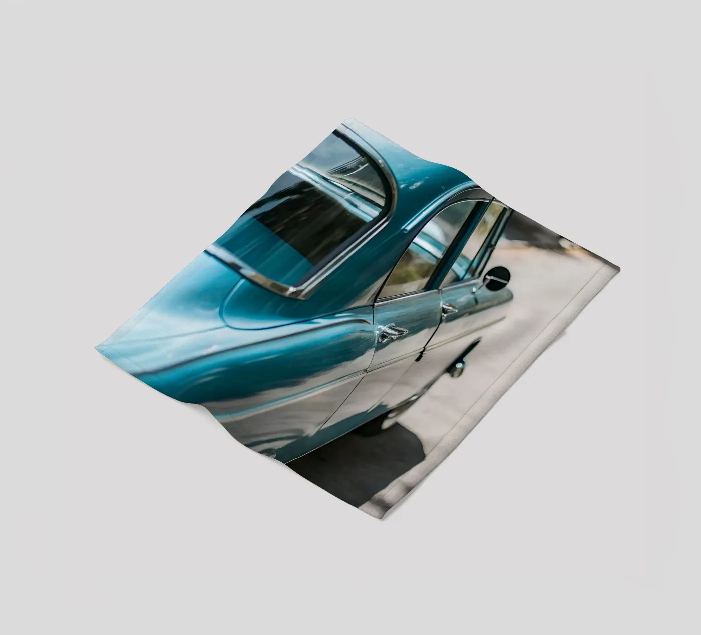 Blauer Oldtimer Fleecedecke von CAR EDITION