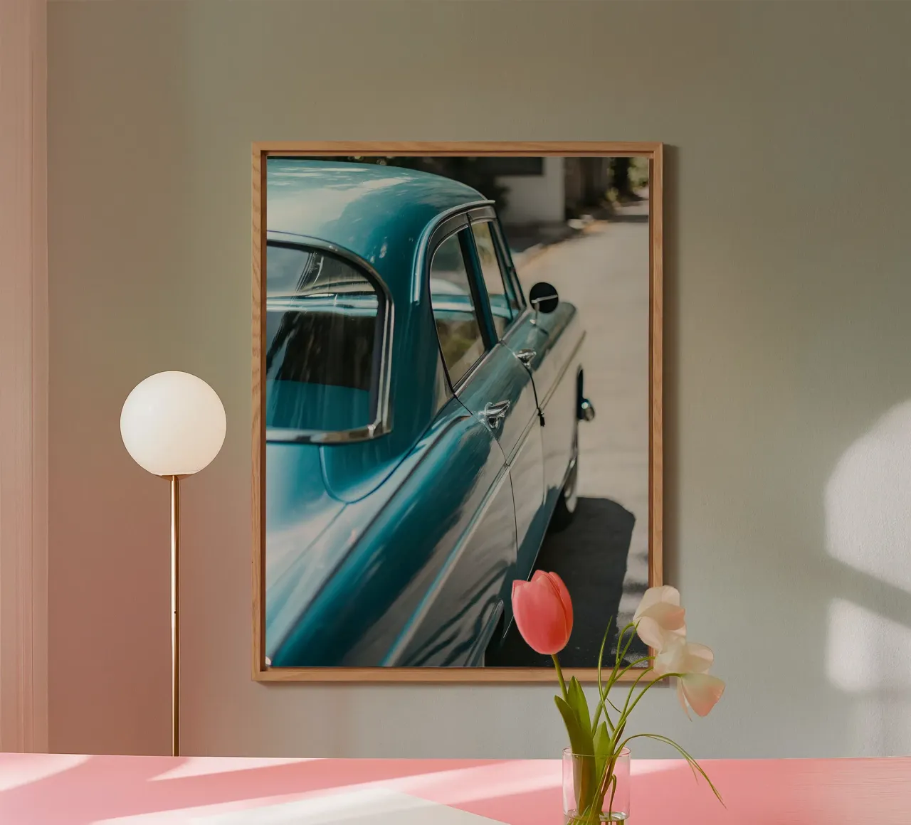 Blauer Oldtimer Alu-Dibond von CAR EDITION