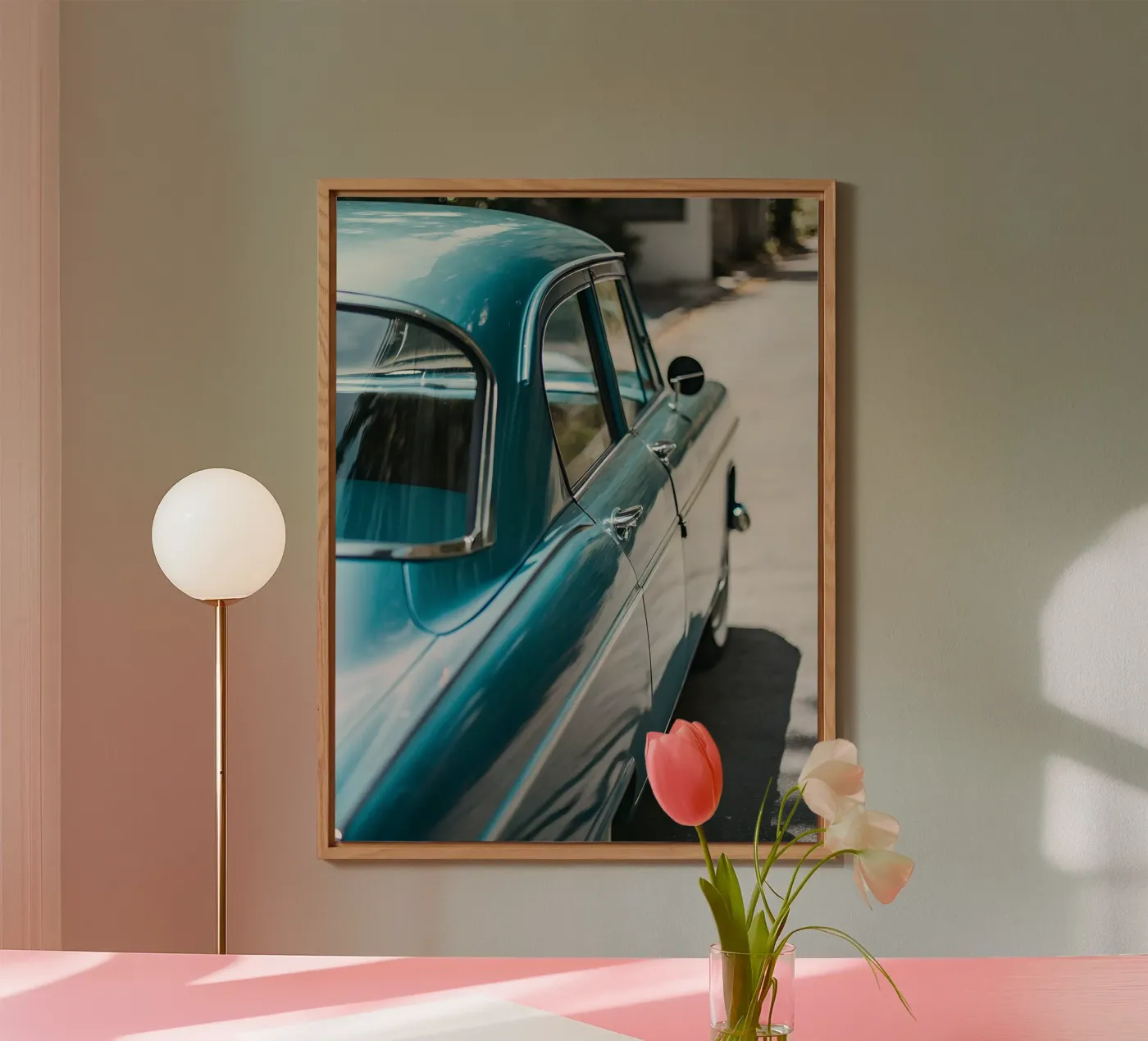 Blauer Oldtimer Forex-Platte von CAR EDITION