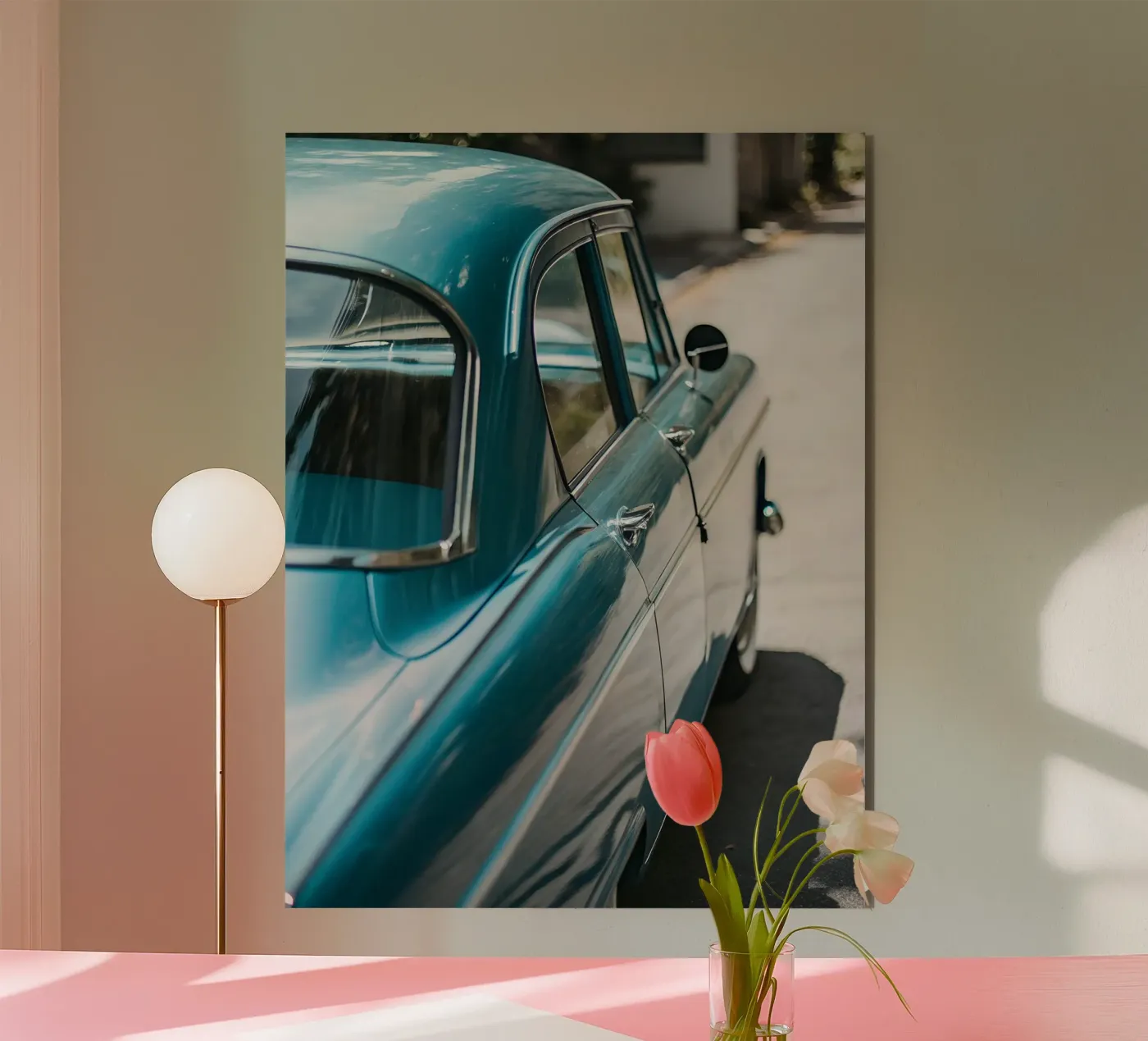 Blauer Oldtimer Forex-Platte von CAR EDITION