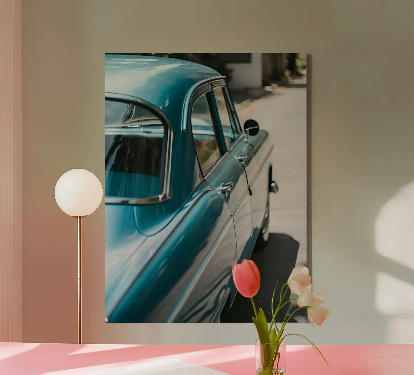 Blauer Oldtimer Leinwand von CAR EDITION