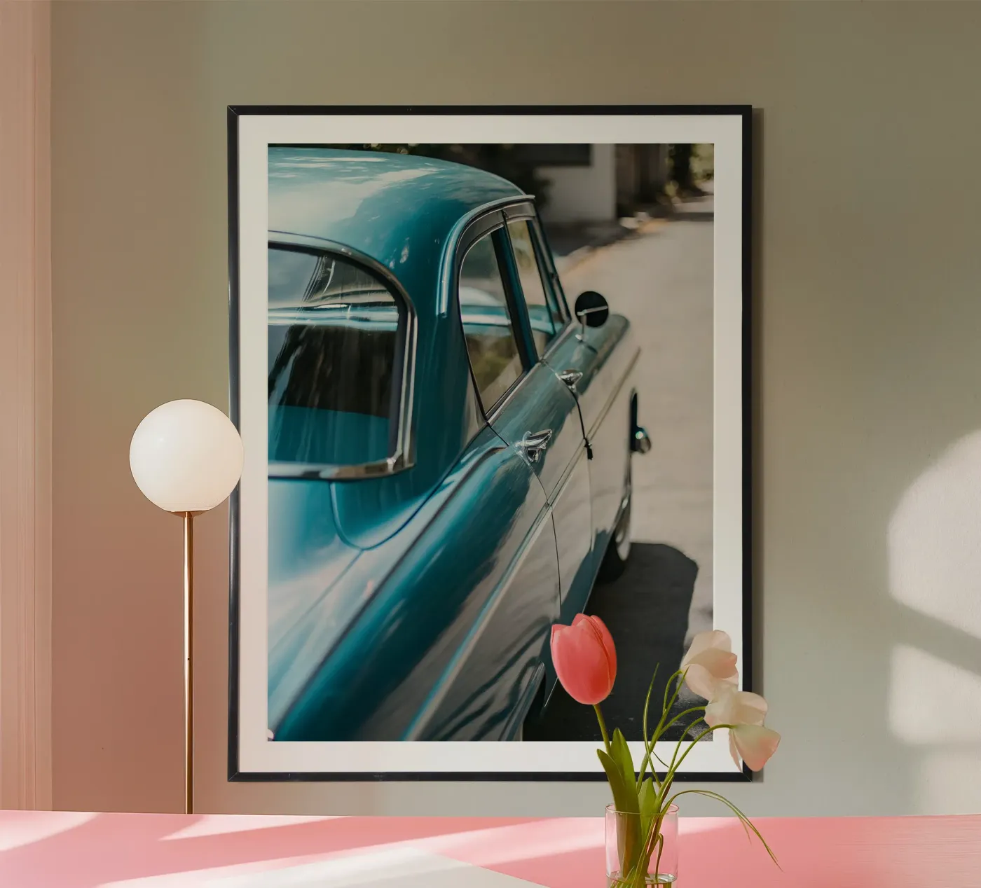 Blue Classic Car Poster von CAR EDITION