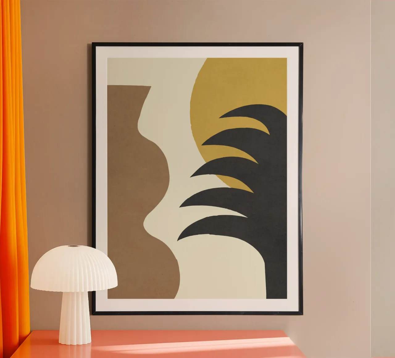 Mediterraan Abstract Goud Bruin poster van MoonlightPrint