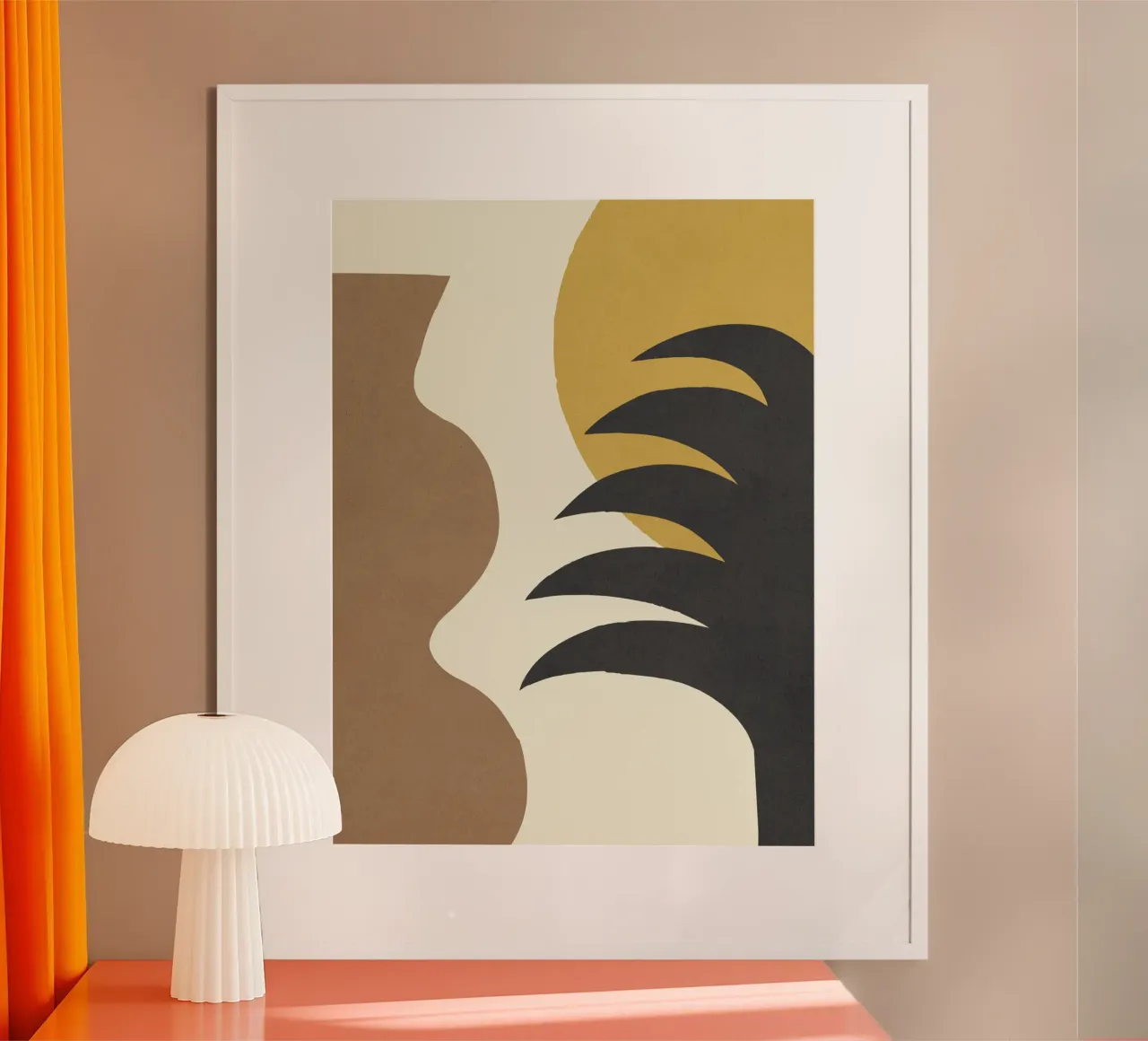 Mediterraan Abstract Goud Bruin poster van MoonlightPrint