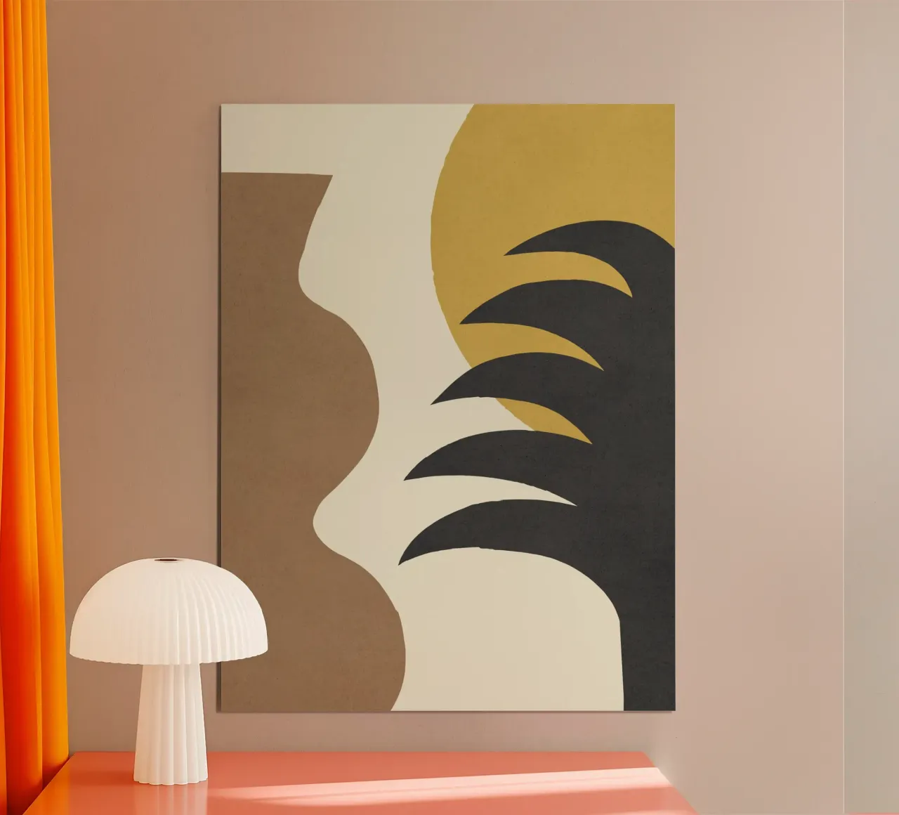 Mediterraan Abstract Goud Bruin poster van MoonlightPrint
