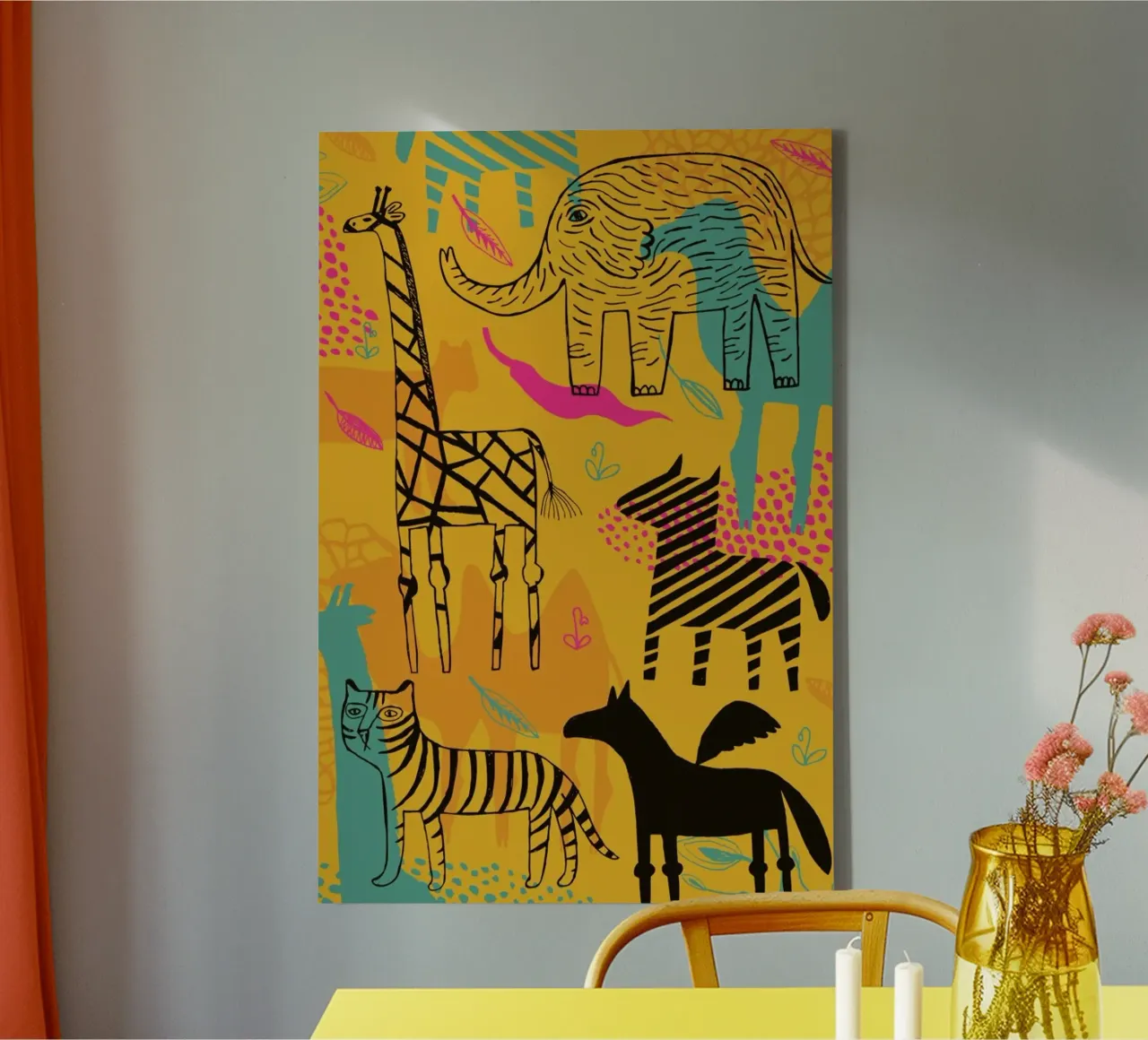 Sunshine Safari tela con Cornice a cassetta da Little Flourishes