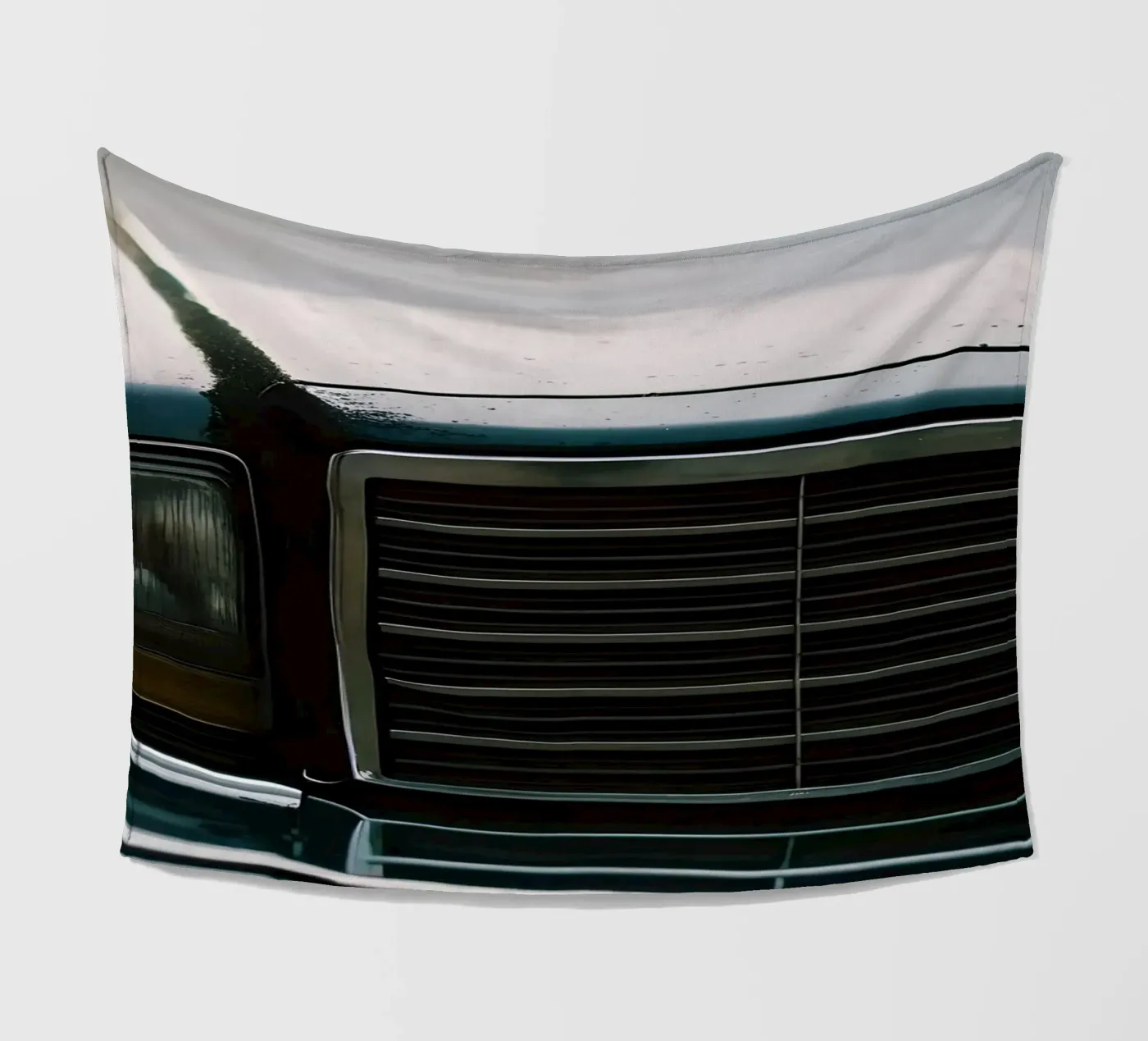 Schwarze Oldtimer-Front Fleecedecke von CAR EDITION