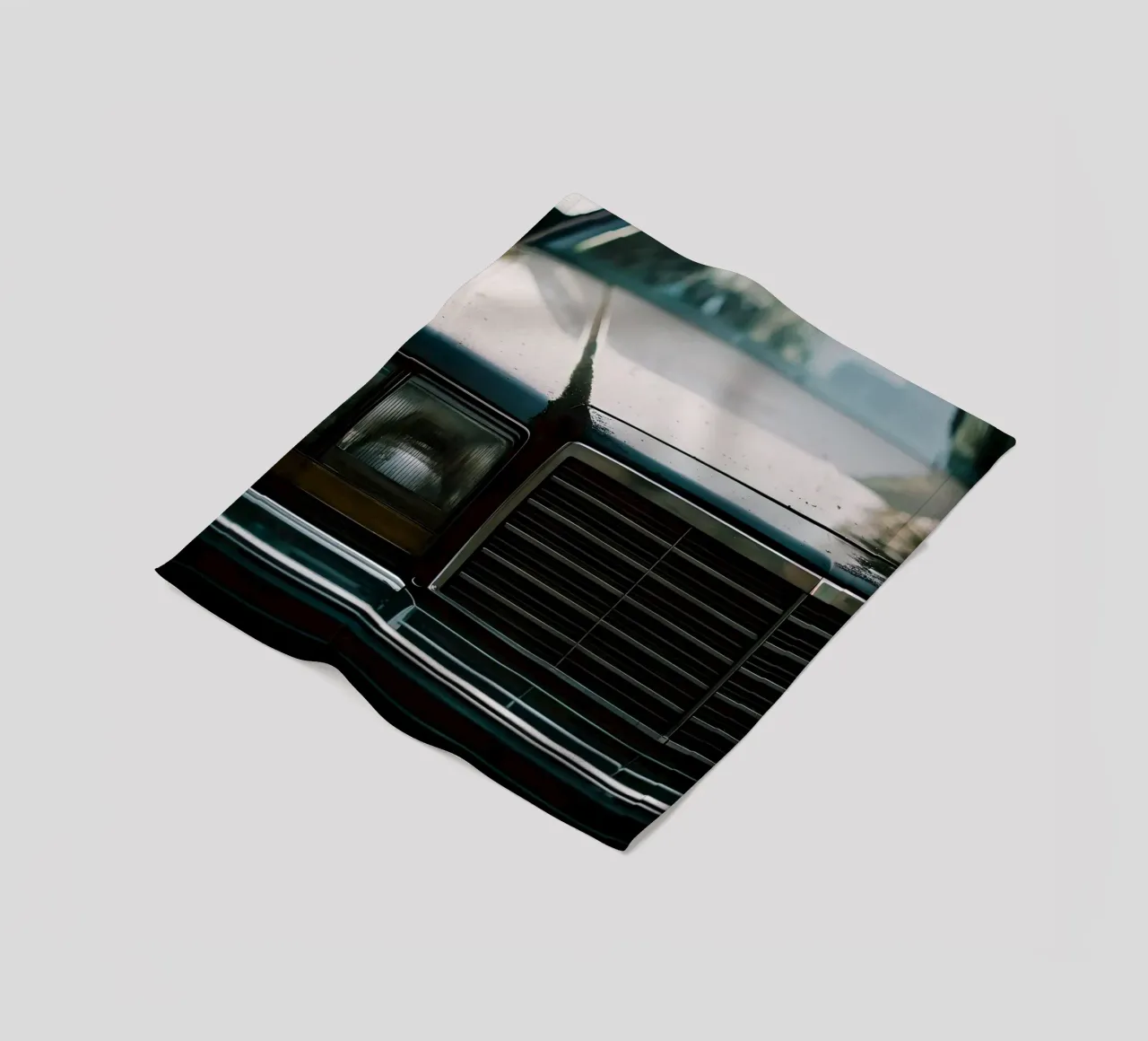 Schwarze Oldtimer-Front Fleecedecke von CAR EDITION