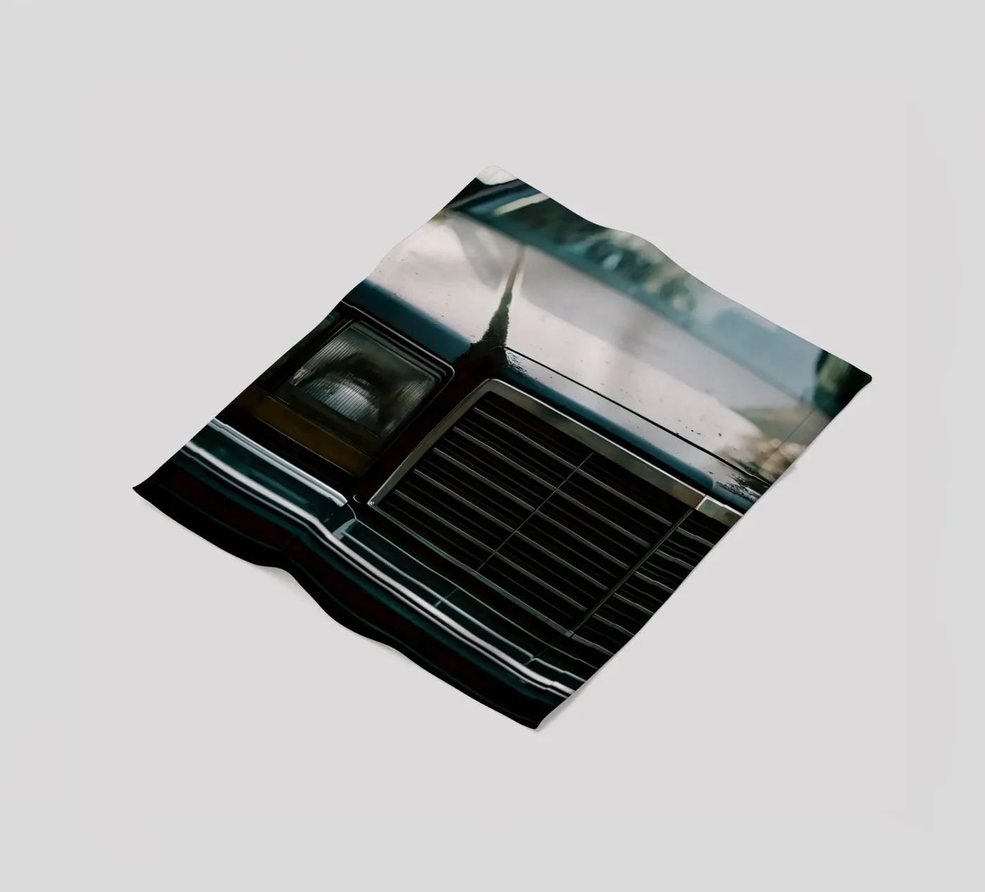 Schwarze Oldtimer-Front Fleecedecke von CAR EDITION