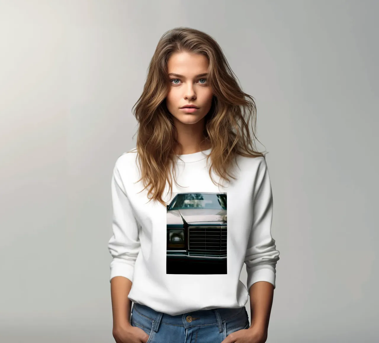 Frente de coche clásico negro sudadera de CAR EDITION
