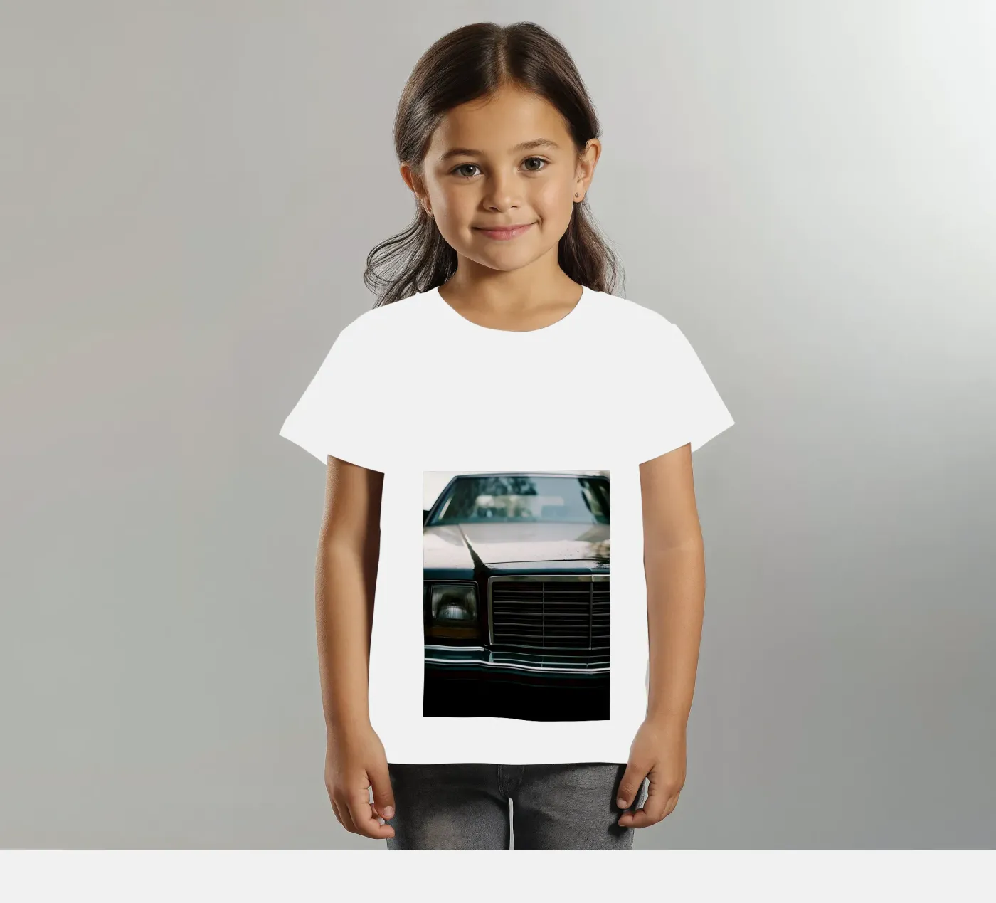 Schwarze Oldtimer-Front Kinder T-Shirt von CAR EDITION
