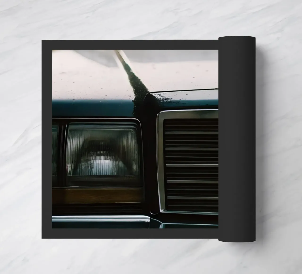 Schwarze Oldtimer-Front Fußmatte von CAR EDITION