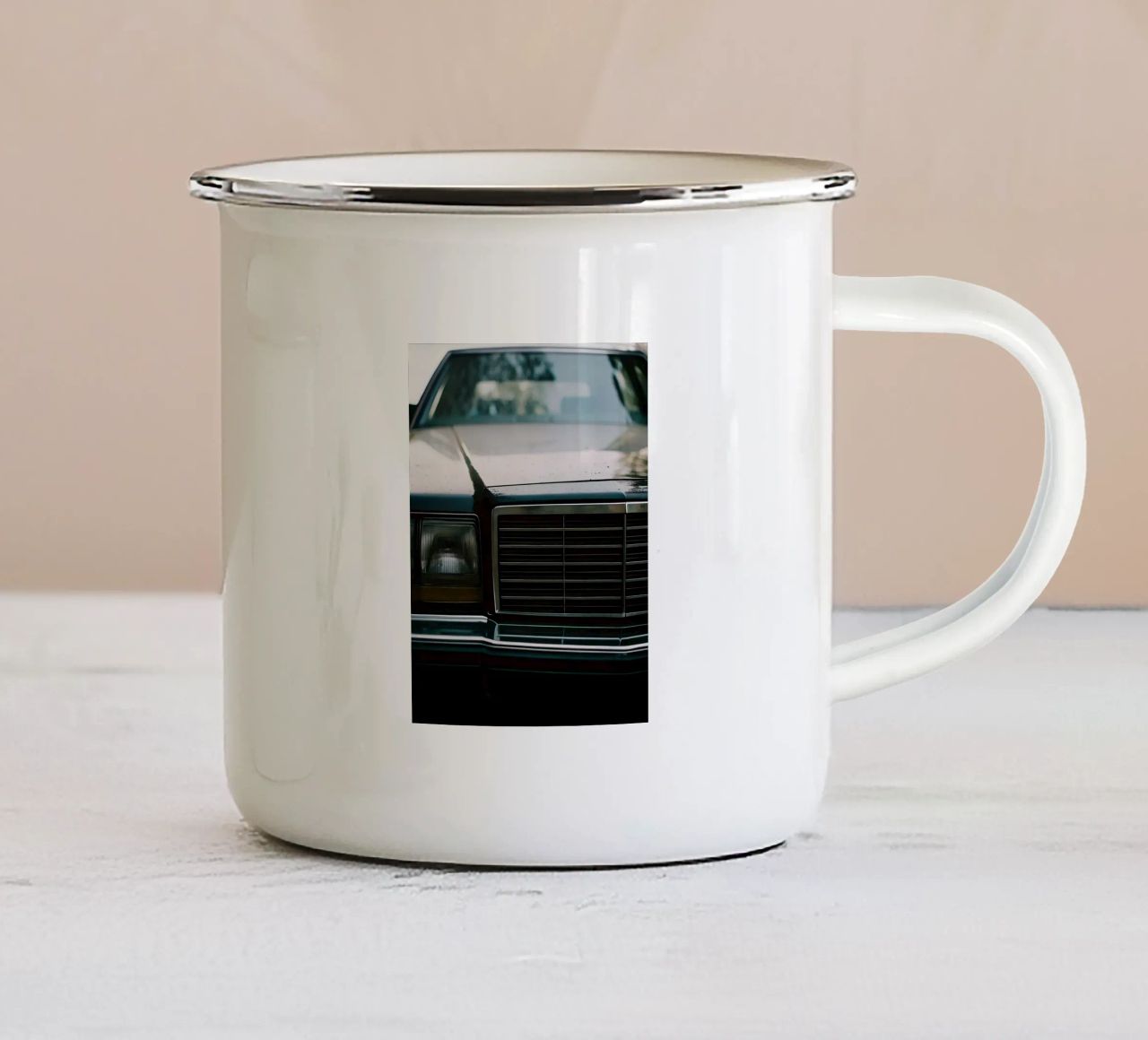 Frontale nero per auto d'epoca tazza in smalto da CAR EDITION