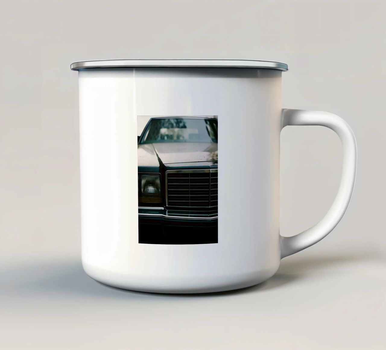 Frontale nero per auto d'epoca tazza in smalto da CAR EDITION