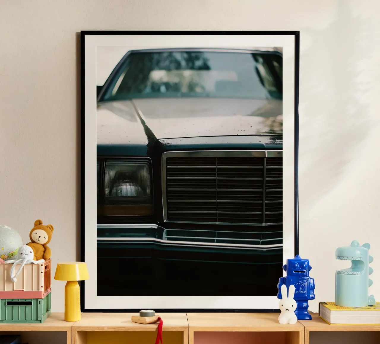 Schwarze Oldtimer-Front Poster von CAR EDITION