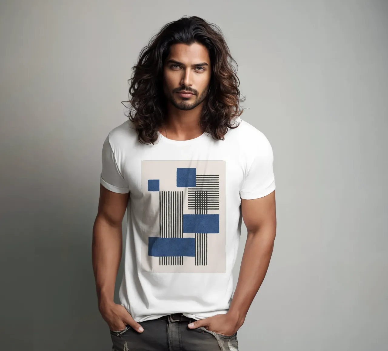 Composizione a righe e quadrati - Astratto t-shirt da MoonlightPrint