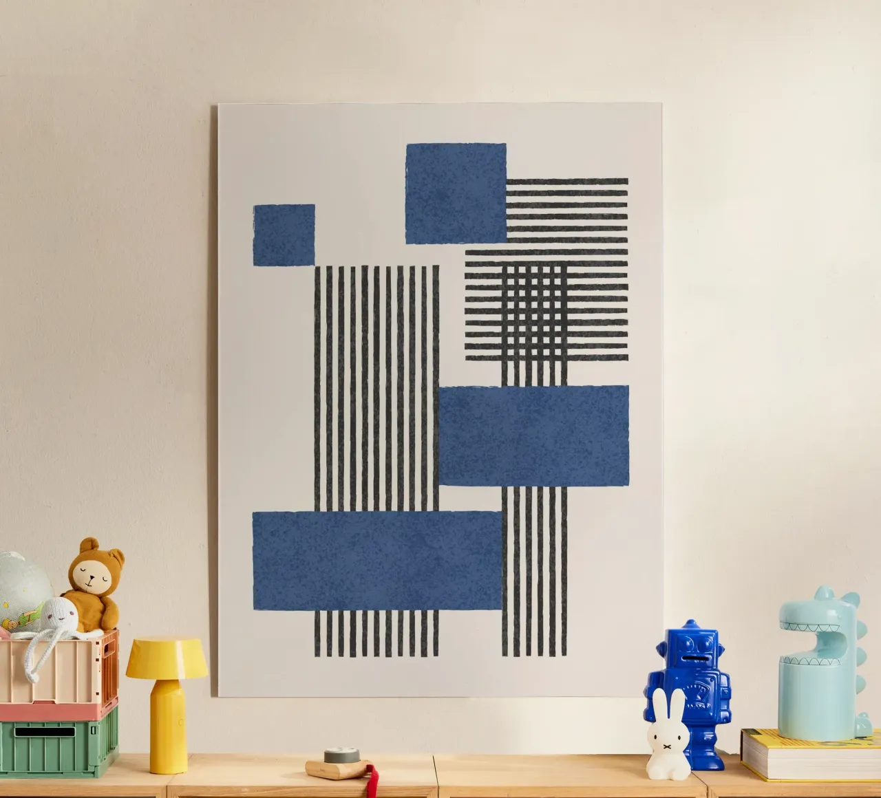 Composizione a righe e quadrati - Astratto plexiglass da MoonlightPrint